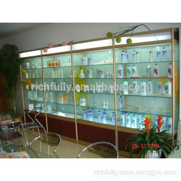 Beautiful Cosmetic Display Case, Cosmetic Product Display Stands, Modern Glass Shelves